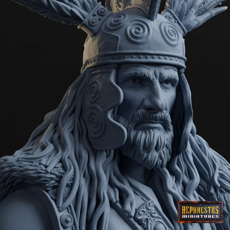 Gaelic Chief Bust 1/12 - 3D Print