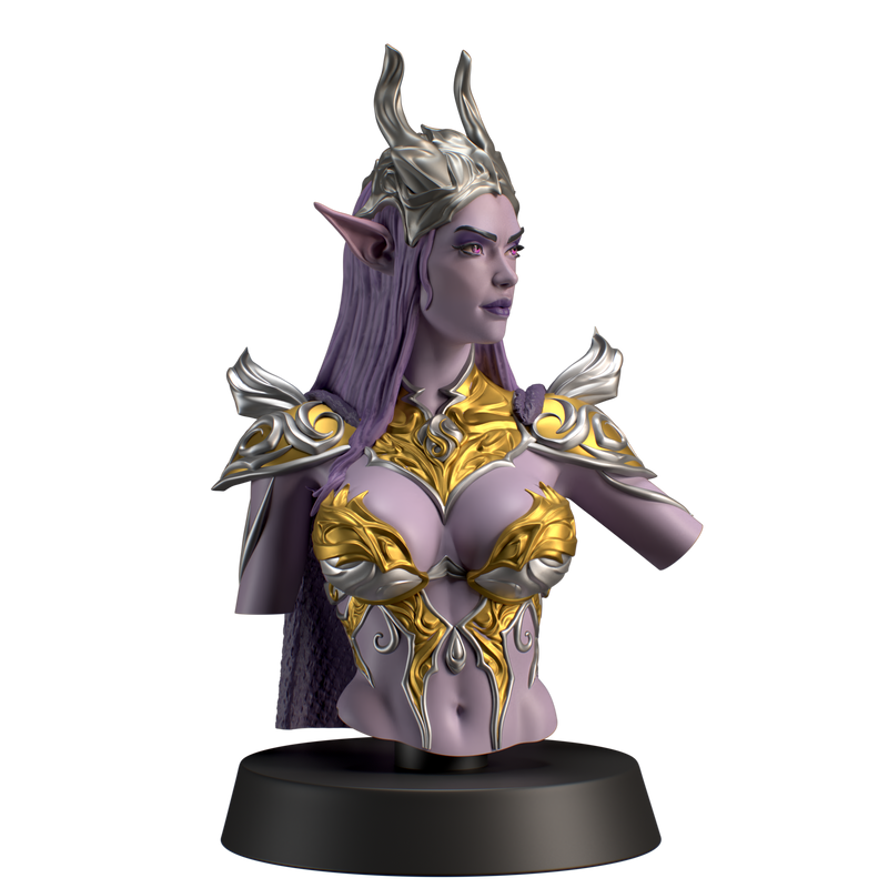 The Dark Elf Queen Zephyra Bust - 3D Print