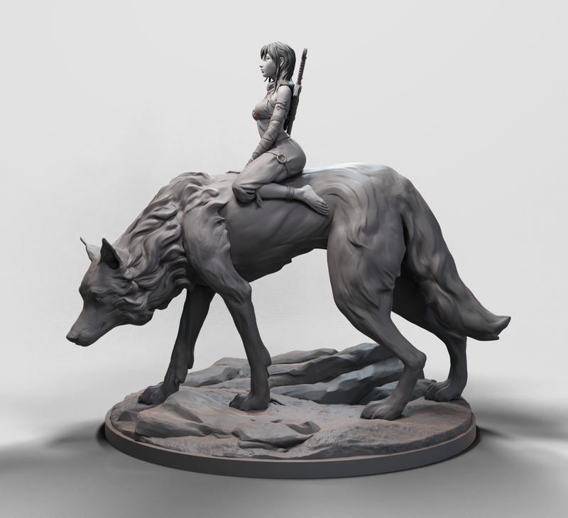 Wolf Rider - 32mm - 3D Print