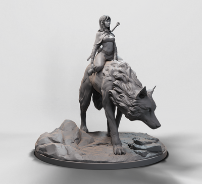 Wolf Rider - 32mm - 3D Print
