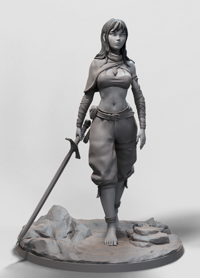 Wolf Rider, The Girl - 32mm - 3D Print