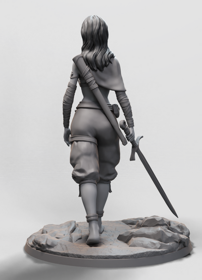 Wolf Rider, The Girl - 3D Print
