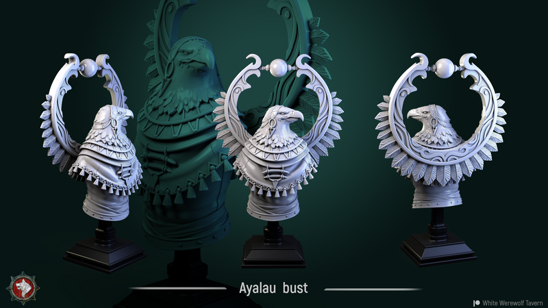 Ayalau the Aarakocra Priestess Bust - 3D Print