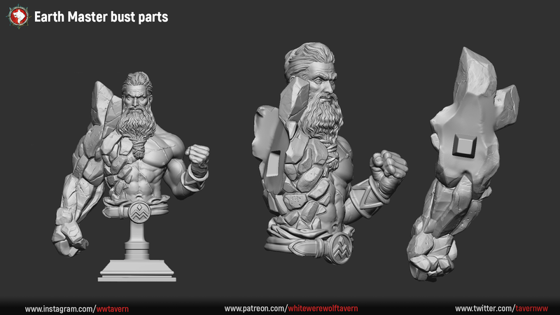 Earth Master Bust - 3D Print