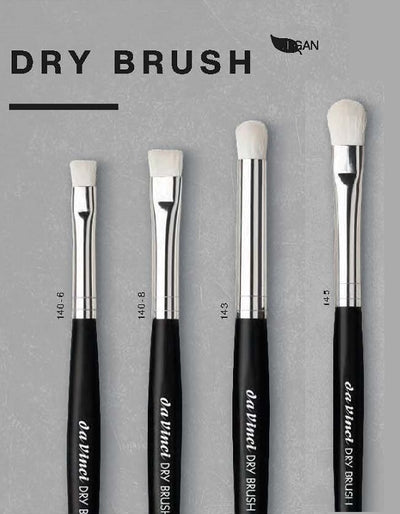 Dry Brush, Flat, White Synthetic Fibres - SERIES 140 - Size 6