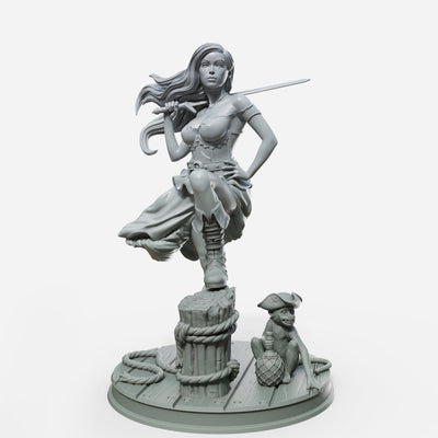 Marina with Sword - 32mm - 3D Print