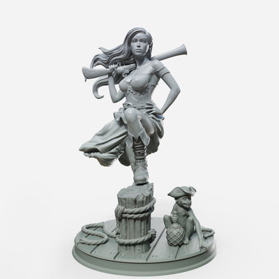 Marina with Musket - 75mm - 3D Print