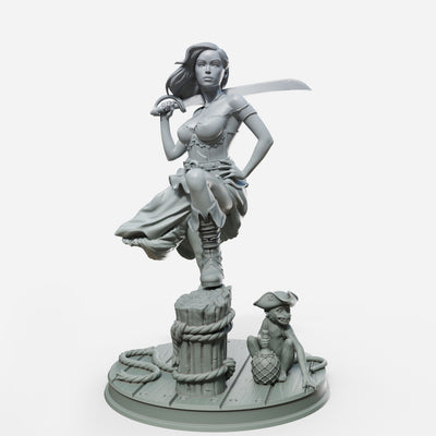 Marina with Sword - 75mm - 3D Print