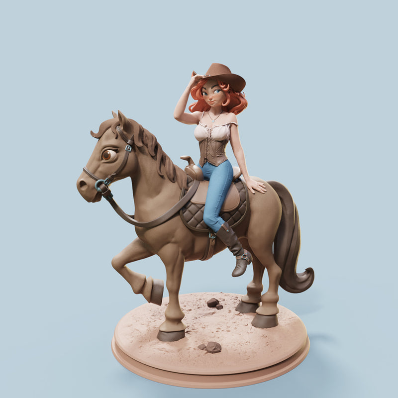 Nerissa on Horseback- 75mm - 3D Print
