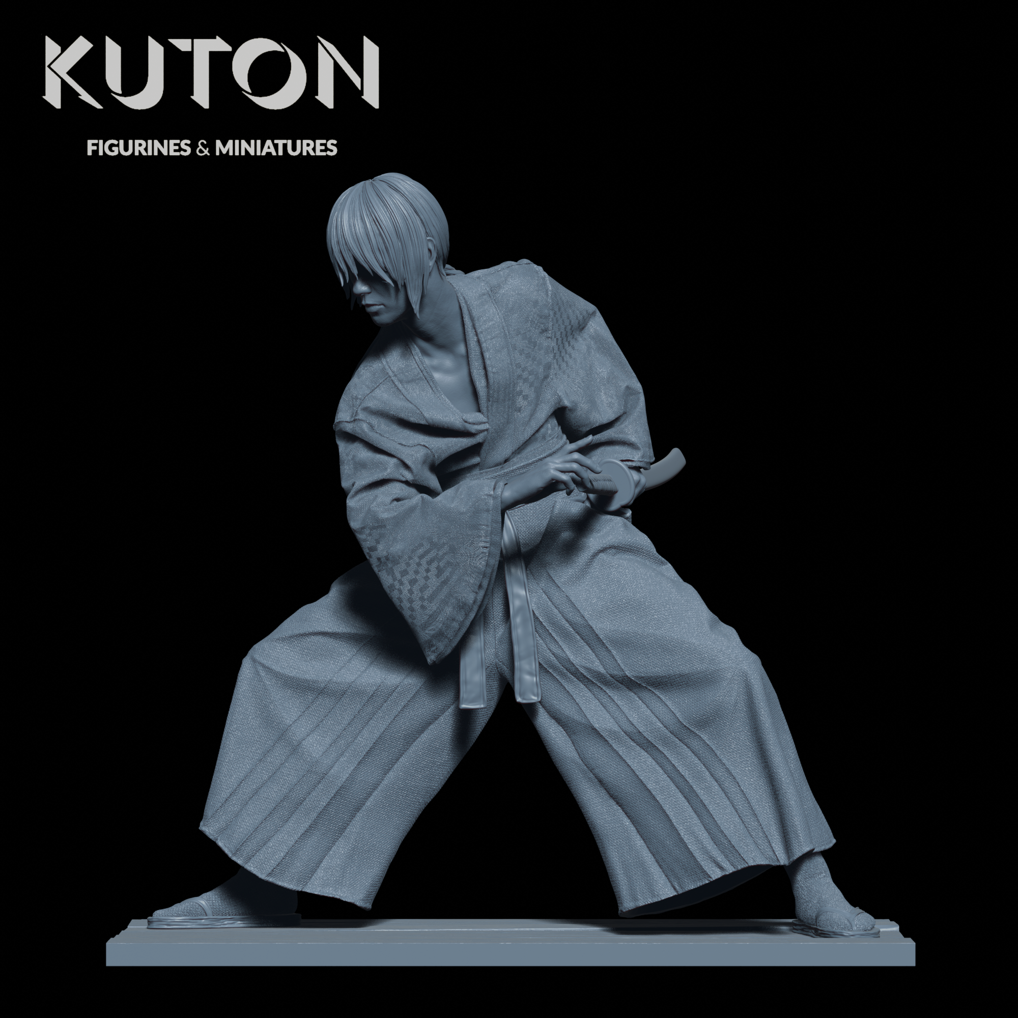 Kenshin - 3D Print - KUTON - El Greco Miniatures – El Greco Miniatures Ltd.