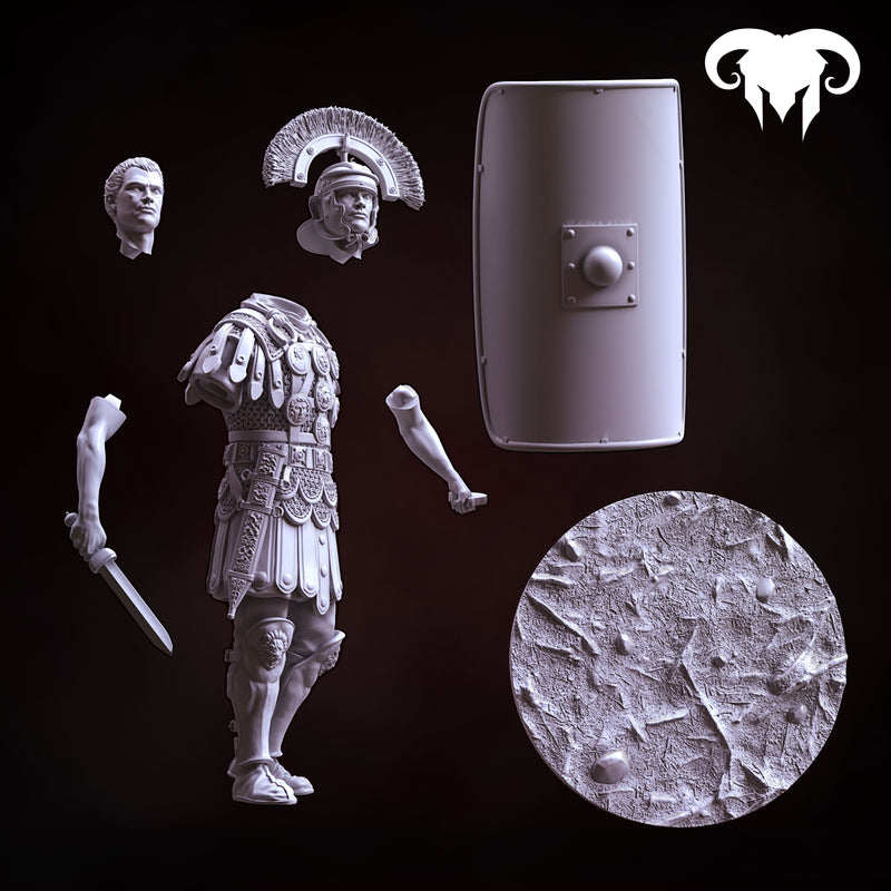 Roman Centurion 1st-2nd C. A.C. "Bravery and Valor" - 75mm - 3D Print