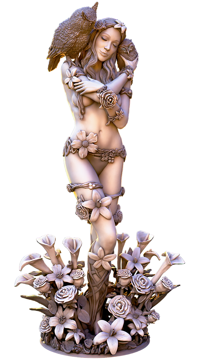 Dryad, Eloven The White Lily - 150mm - 3D Print