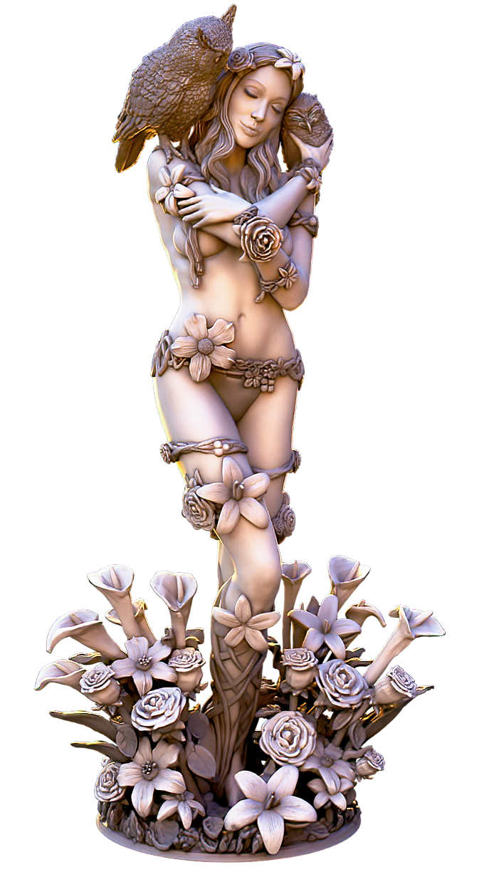 Dryad, Eloven The White Lily - 3D Print