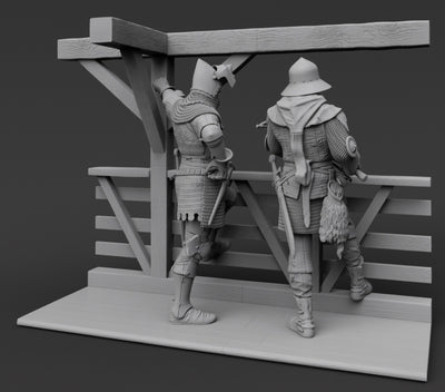 Awaiting the Assault 1360-1370 - 54mm