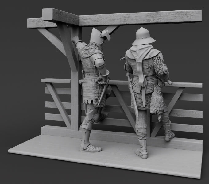 Awaiting the Assault 1360-1370 - 54mm