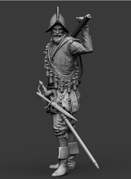 Spanish Arquebusier- 54mm