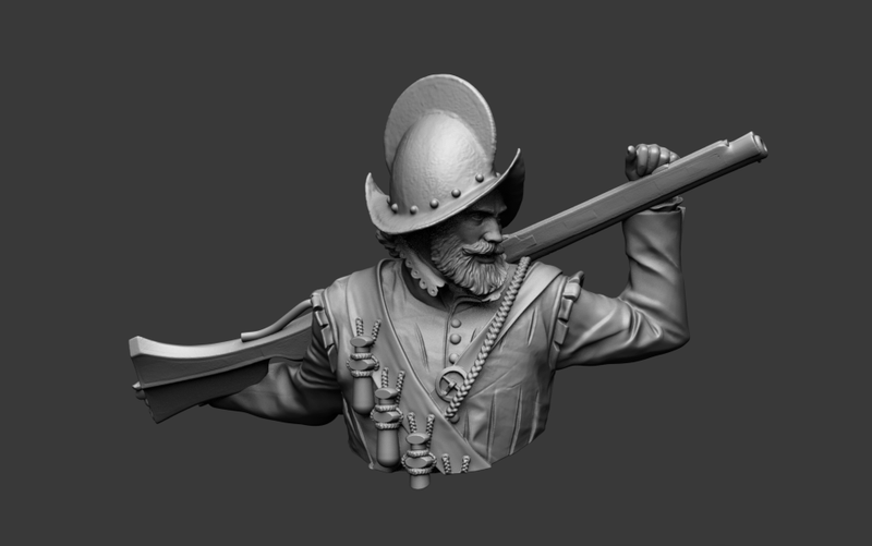 Spanish Arquebusier - Bust