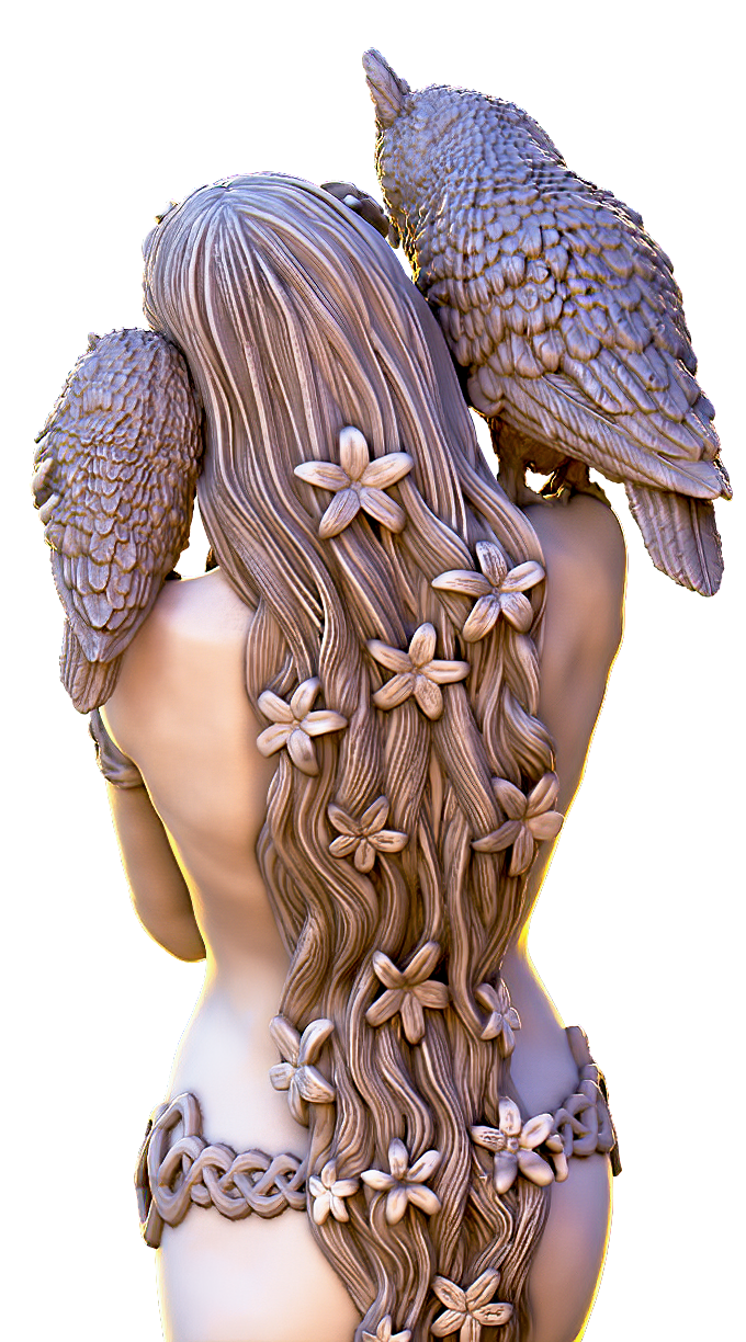Dryad, Eloven The White Lily - 150mm - 3D Print
