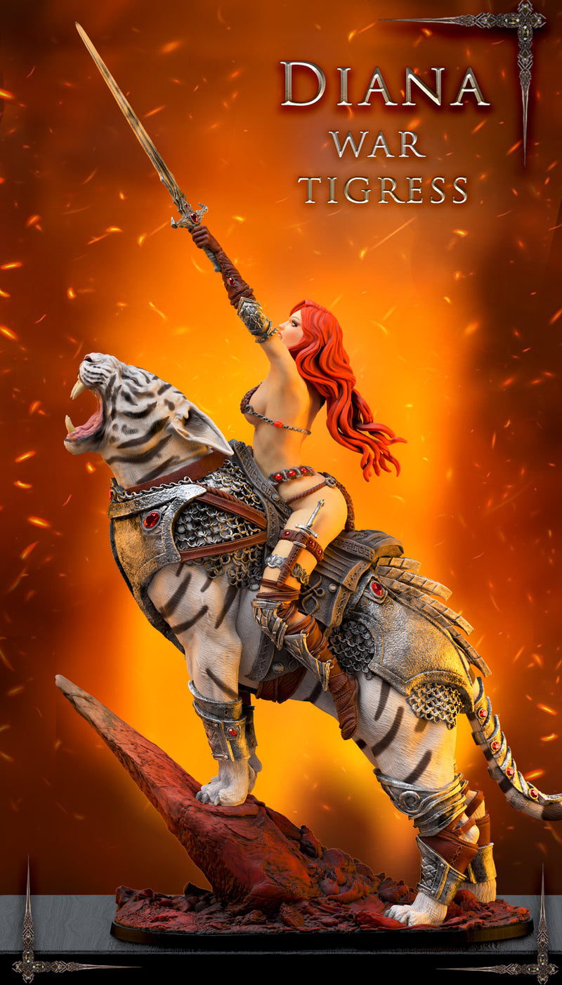 Diana, War Tigress - 75mm - 3D Print