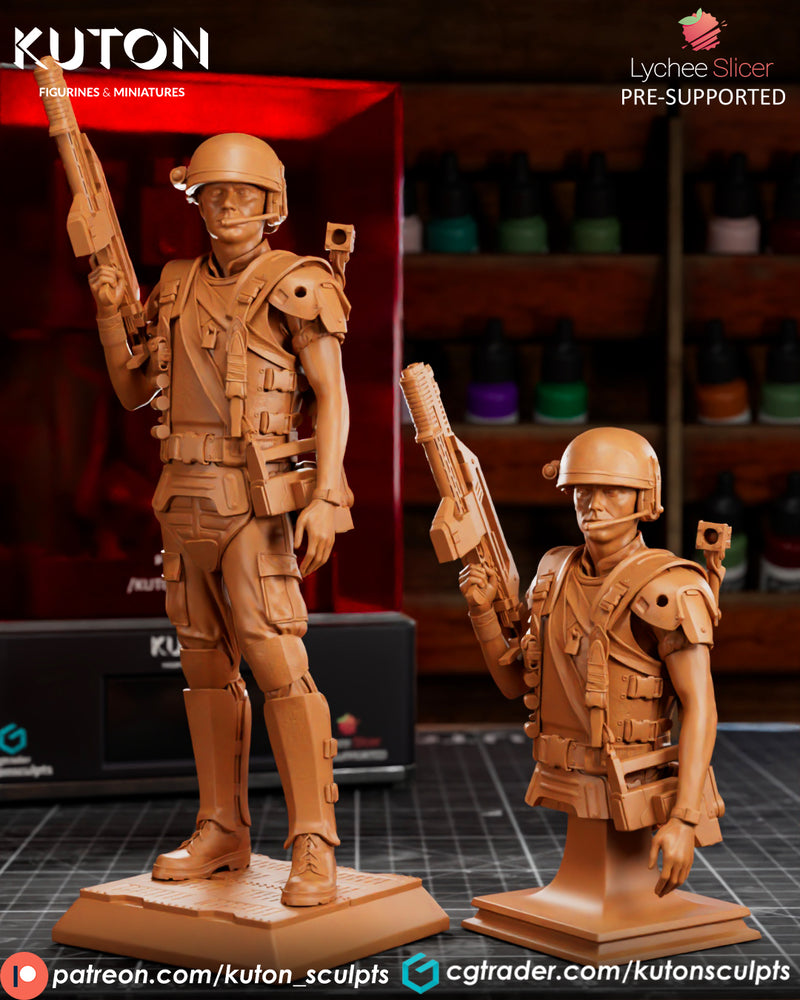 Corporal Hicks Bust - 3D Print
