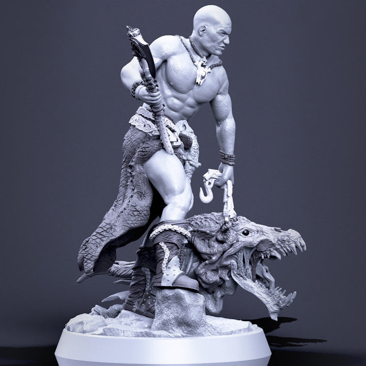 Boneflesh Dragon Warrior with Dragon Head - 32mm - 3D Print