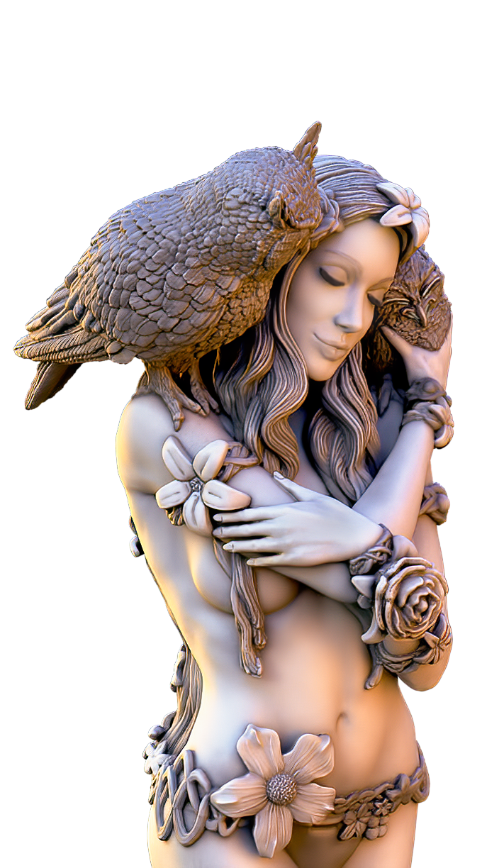 Dryad, Eloven The White Lily - 150mm - 3D Print