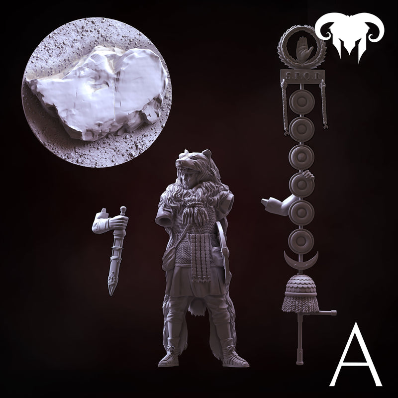 Roman Signifer 1st-2nd C. A.C. "Brave and Bold" - 90mm - 3D Print