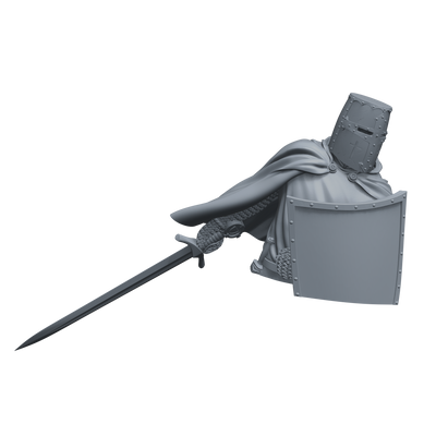 Crusader Knight 12th-13th C. "Vigilant Sentinel" Bust - 3D Print