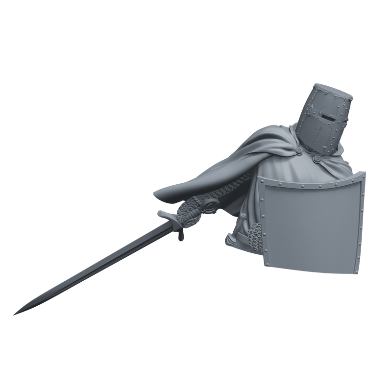 Crusader Knight 12th-13th C. "Vigilant Sentinel" Bust - 3D Print