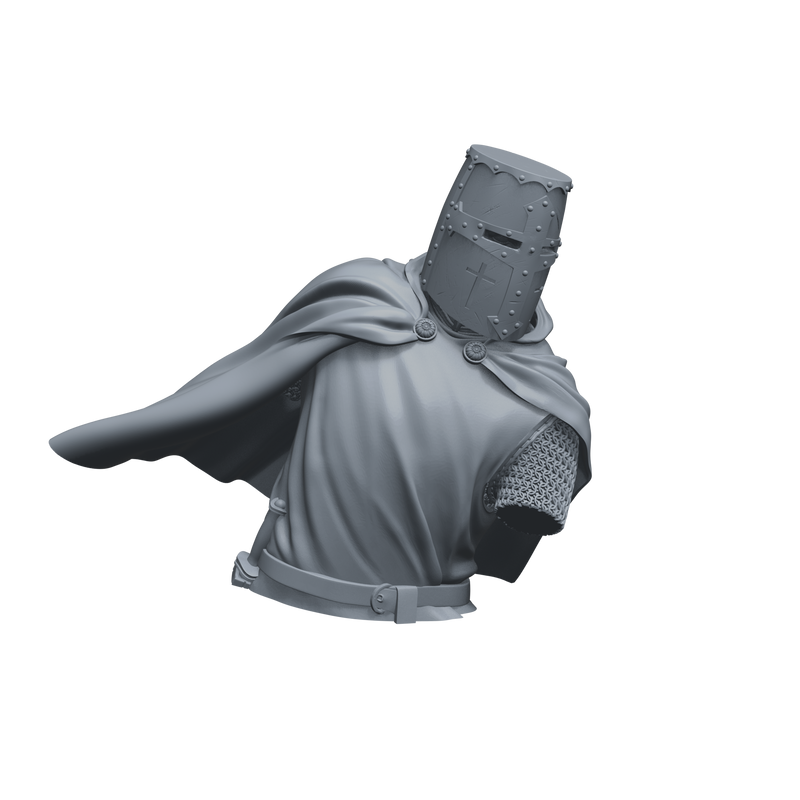 Crusader Knight 12th-13th C. "Vigilant Sentinel" Bust - 3D Print