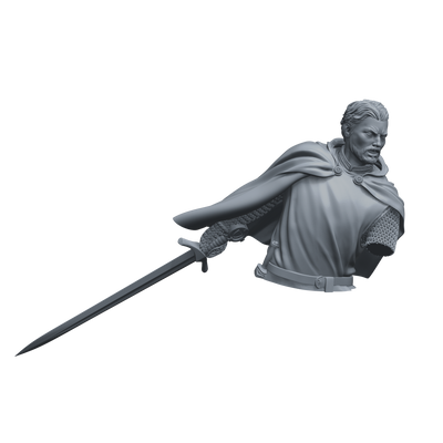 Crusader Knight 12th-13th C. "Vigilant Sentinel" Bust - 3D Print