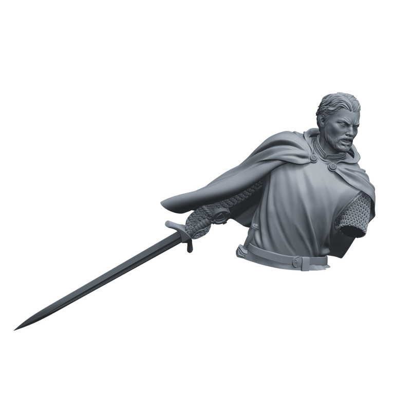 Crusader Knight 12th-13th C. "Vigilant Sentinel" Bust - 3D Print