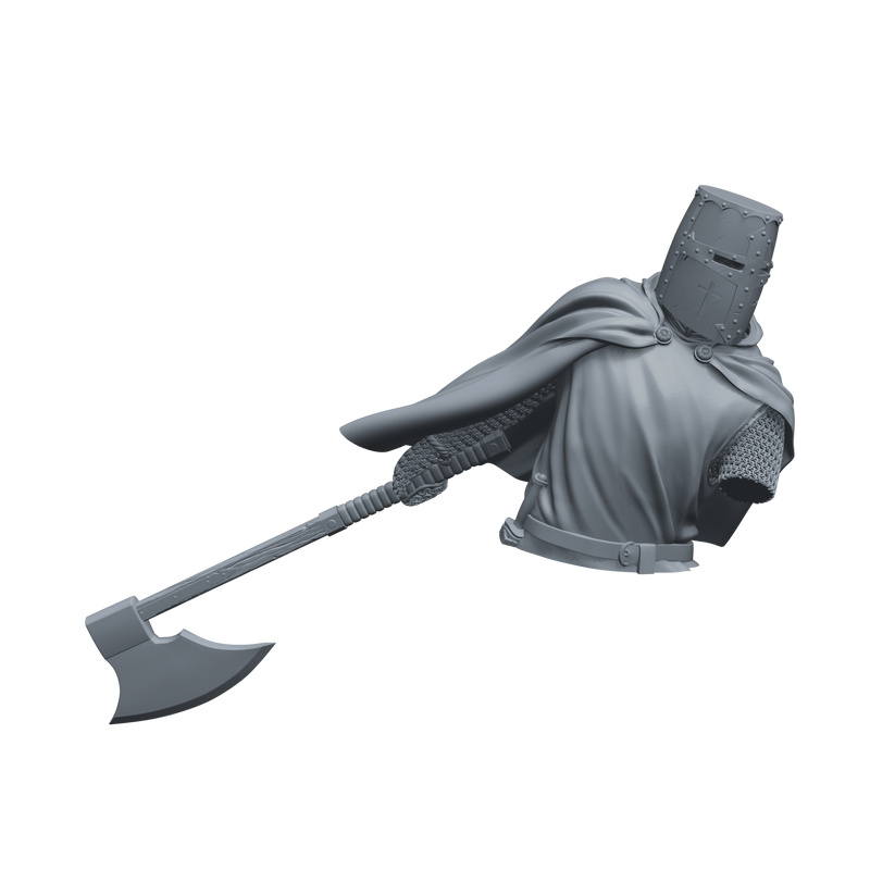 Crusader Knight 12th-13th C. "Vigilant Sentinel" Bust - 3D Print