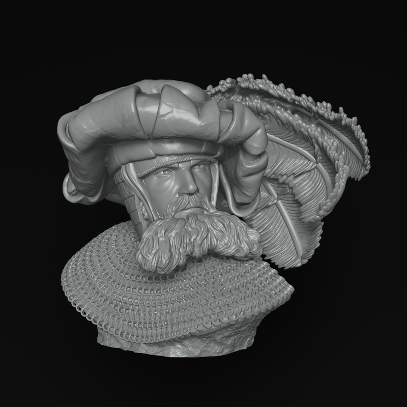 Landsknecht 16th Cent. Bust - 3D Print