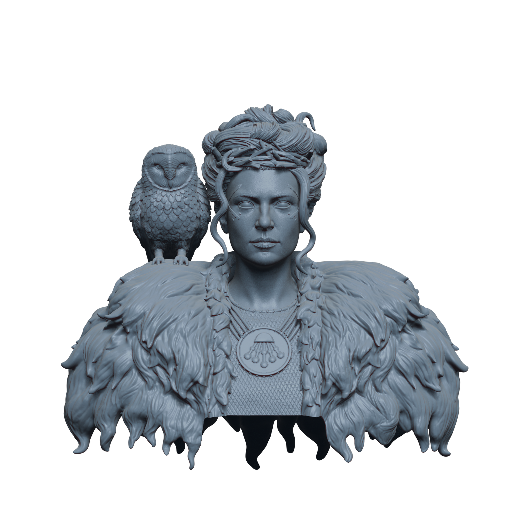 Lagertha the White Owl Bust- 3D Print