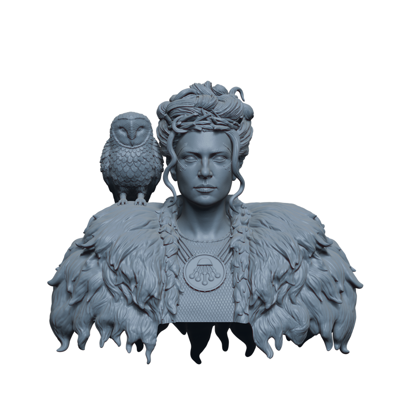 Lagertha the White Owl Bust- 3D Print