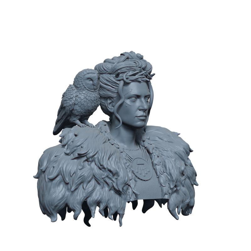 Lagertha the White Owl Bust- 3D Print
