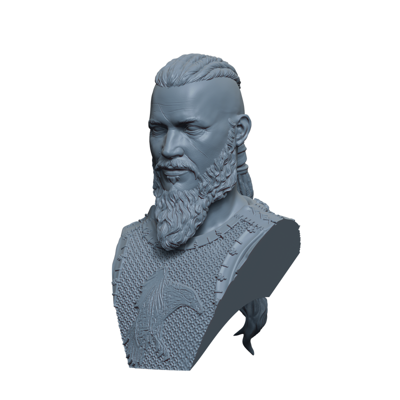 3d Model Ragnar Ragnar Lothbrok Bust - 3D Print - Vikings - KUTON - El Greco Miniatures ...