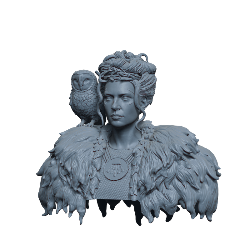 Lagertha the White Owl Bust- 3D Print