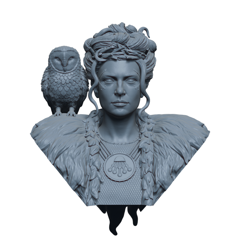 Lagertha the White Owl Cropped Bust- 3D Print