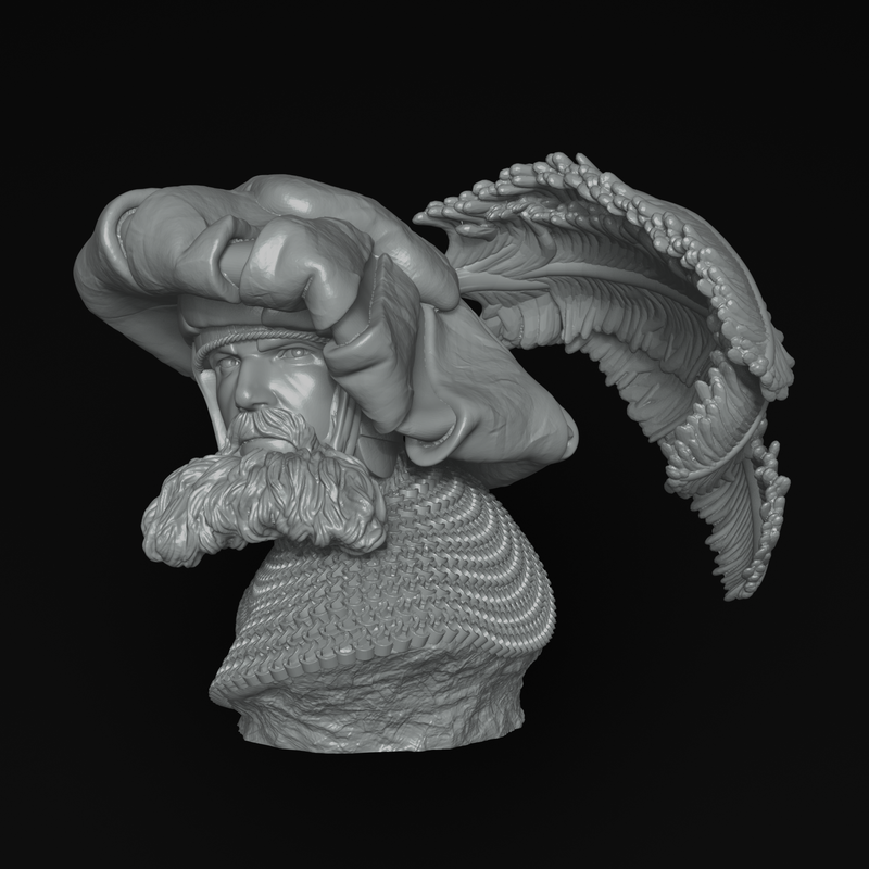 Landsknecht 16th Cent. Bust - 3D Print