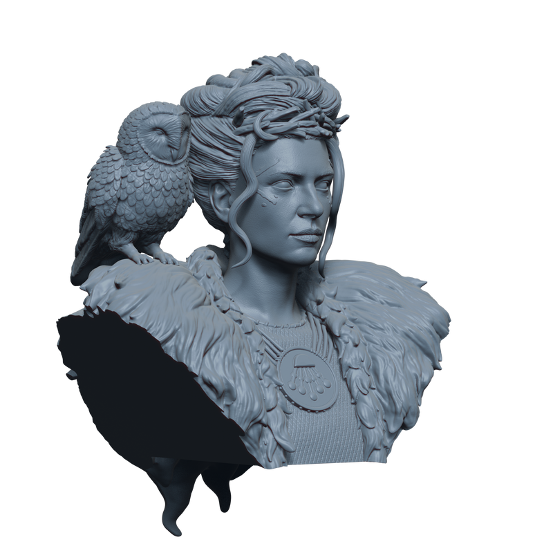 Lagertha the White Owl Cropped Bust- 3D Print