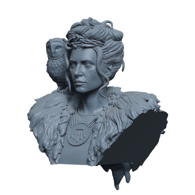 Lagertha the White Owl Cropped Bust- 3D Print