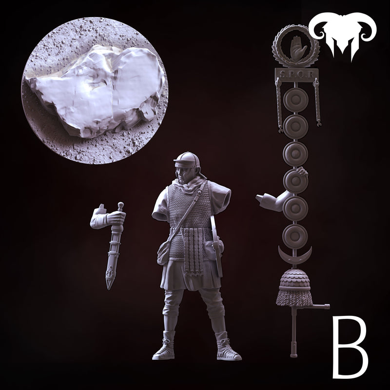 Roman Signifer 1st-2nd C. A.C. "Brave and Bold" - 90mm - 3D Print