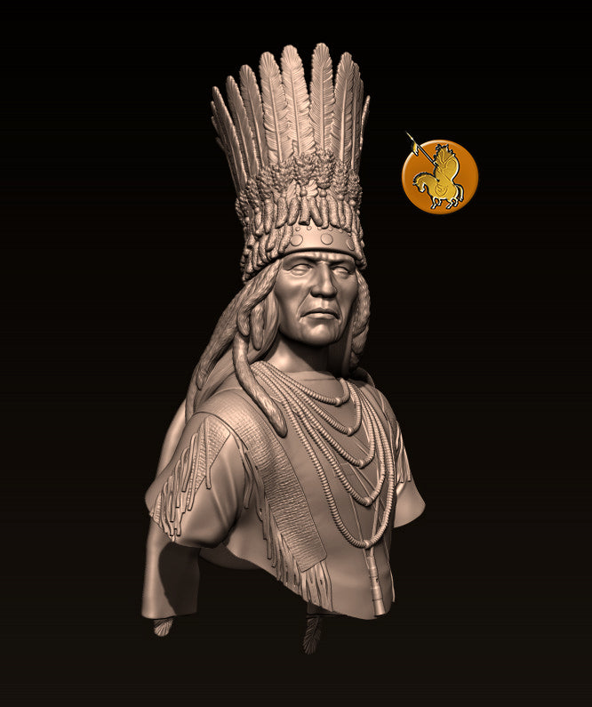 Blackfoot Chief, XIX Cent. - Bust