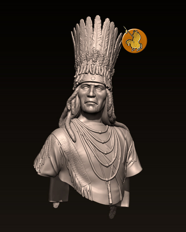 Blackfoot Chief, XIX Cent. - Bust