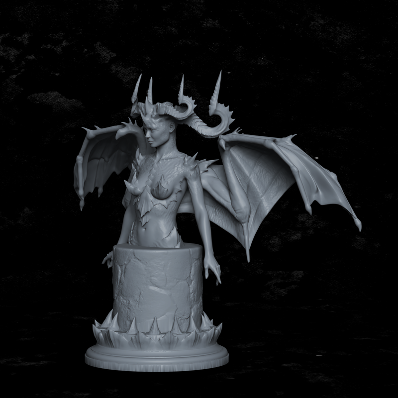 Zephyra, Queen of Dragonblood Bust - 3D Print