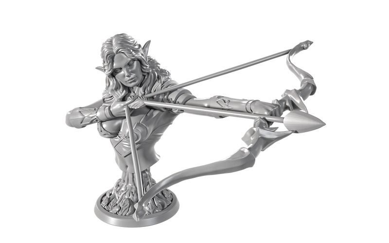 Wood Elf Archer Bust - 3D Print