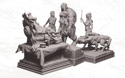 The Lost Kingdom of Seductive Amazons Diorama - 3D Print