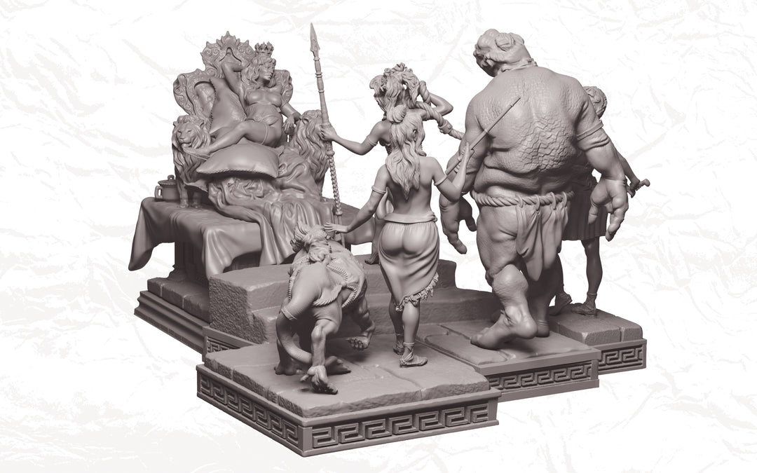 amazons and monsters 3d The Lost Kingdom of Seductive Amazons Diorama - 3D Print - Devi Miniatures
